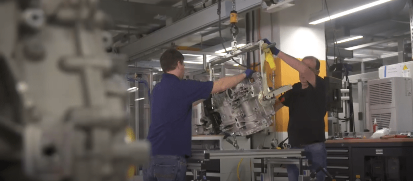 Completed casing being handled